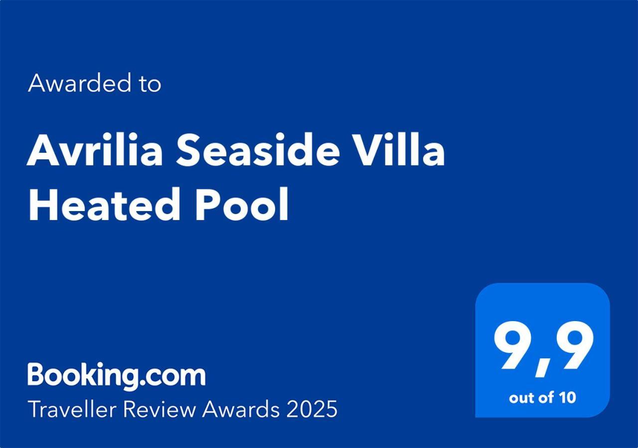 Avrilia Seaside Villa Heated Pool Almyrida  Exterior photo